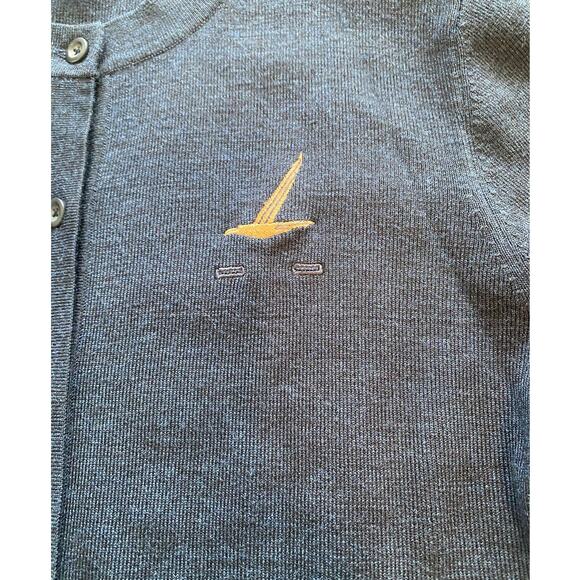 EUC! Twinhill Wool Blend Cardigan Sweater Uniform ALASKAN Crewneck M Navy Blue - Picture 4 of 9